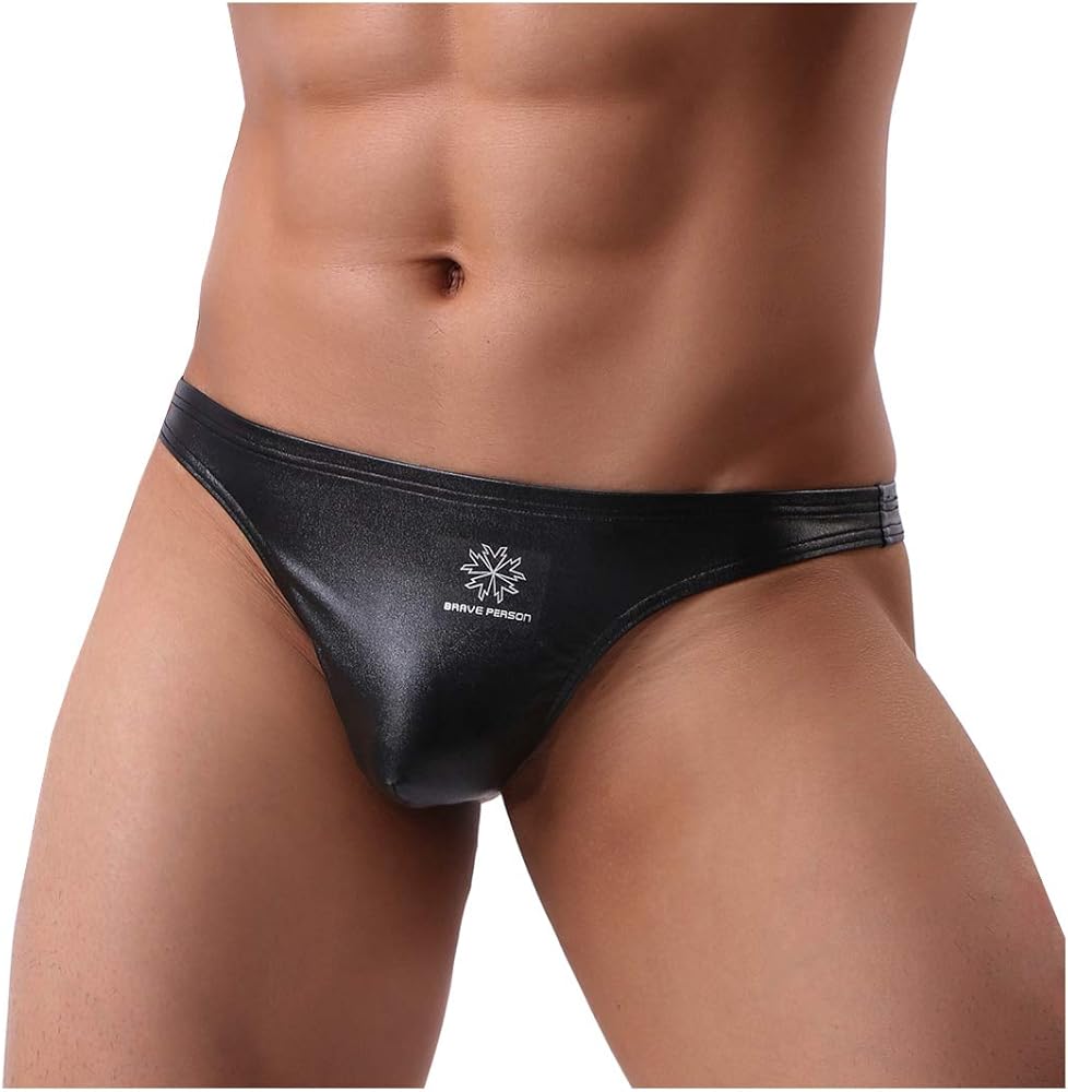 Arjen Kroos Men's Sexy Leather G-String Thong Underwear Swimwear