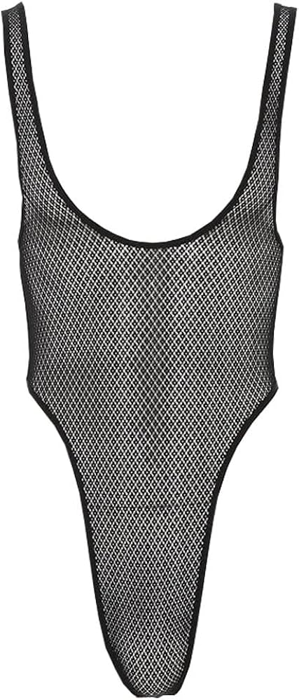 Men's See Through Bodysuit Sleeveless Slim Fit Vest Sheer Muscle Shirt High Cut Singlet Shirts Underwear