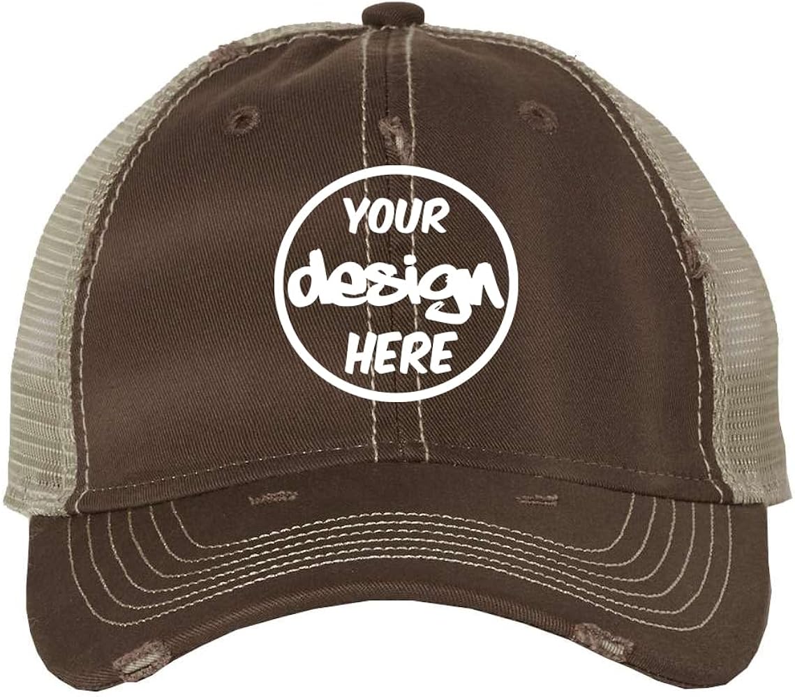 INK STITCH 3150 Unisex Custom Embroidery Add Logo Texts Bounty Drity Washed Mesh Baseball Caps