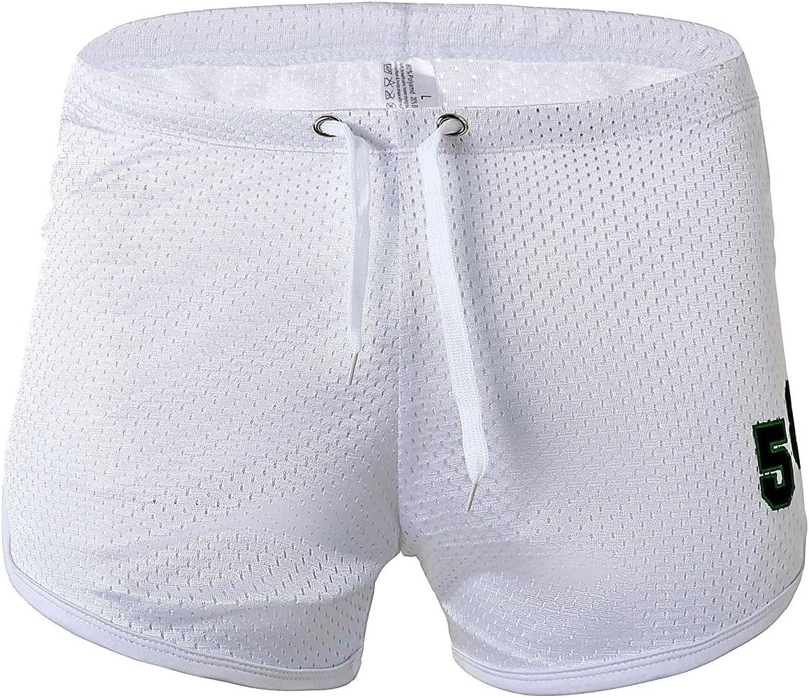 Mens Drawstring Shorts Underwear Mesh Breathable Boxer Briefs Male Loose Fit Sports Athletic Quick Dry Boxer Trunks