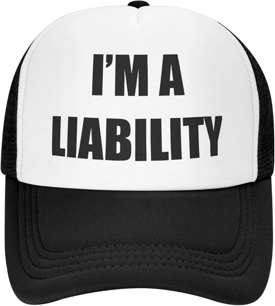 Funny Trucker Hat - I'm A Liability - Crazy Party Gag Gifts Vintage Men Womens Snapback Baseball Caps Black