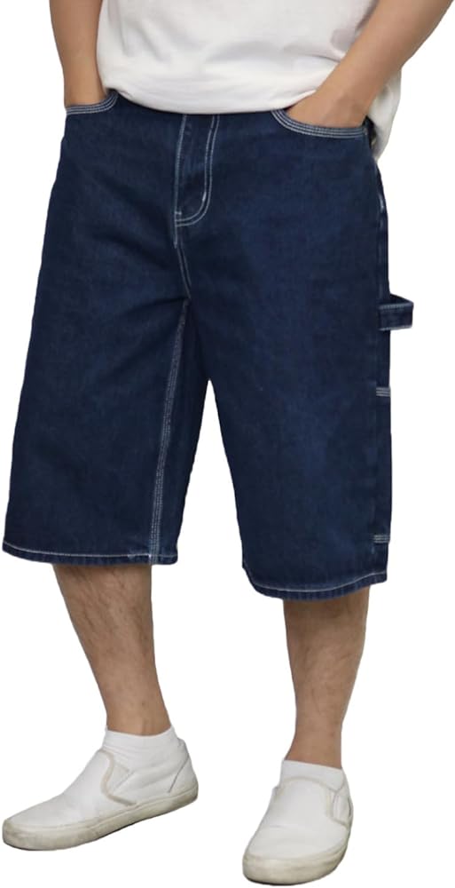 Men's Baggy Jean Shorts Casual Loose Fit Denim Shorts