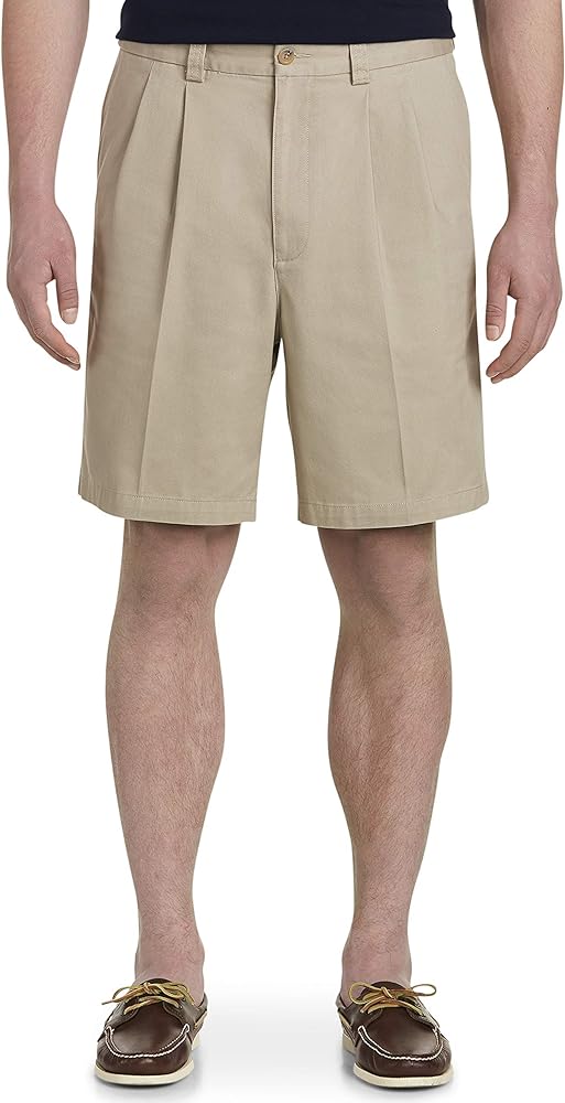 Harbor Bay by DXL Big and Tall Waist-Relaxer Pleated Shorts