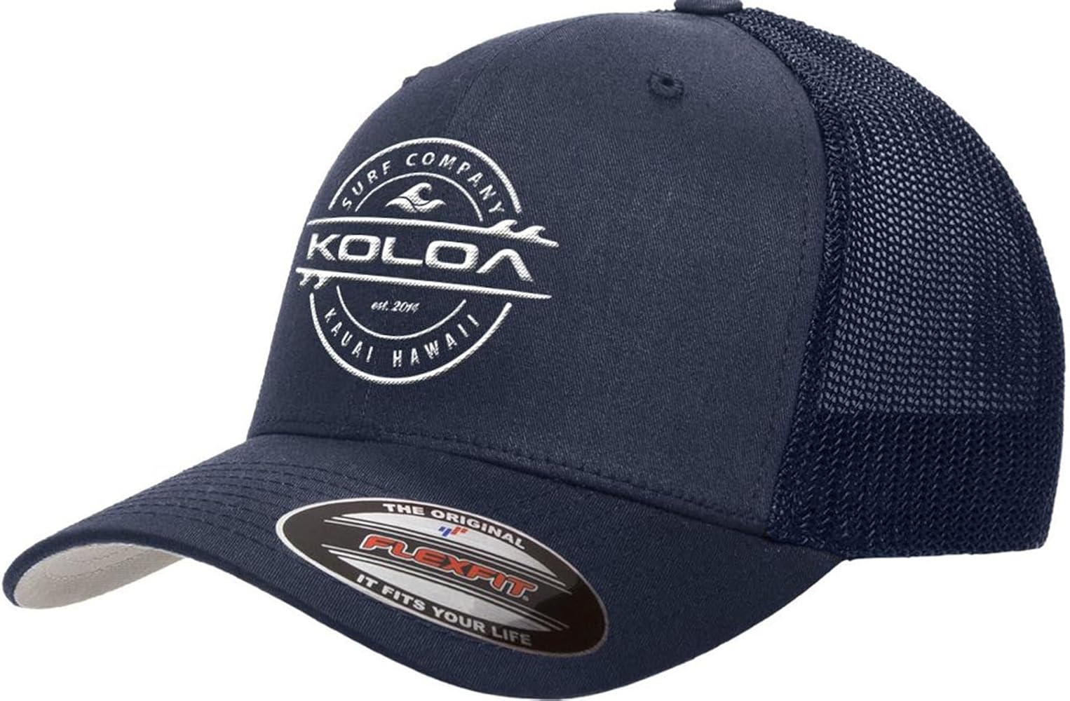 Koloa Surf Co. Premium Embroidered Thruster Logo Flexfit 6511 Truckers Caps