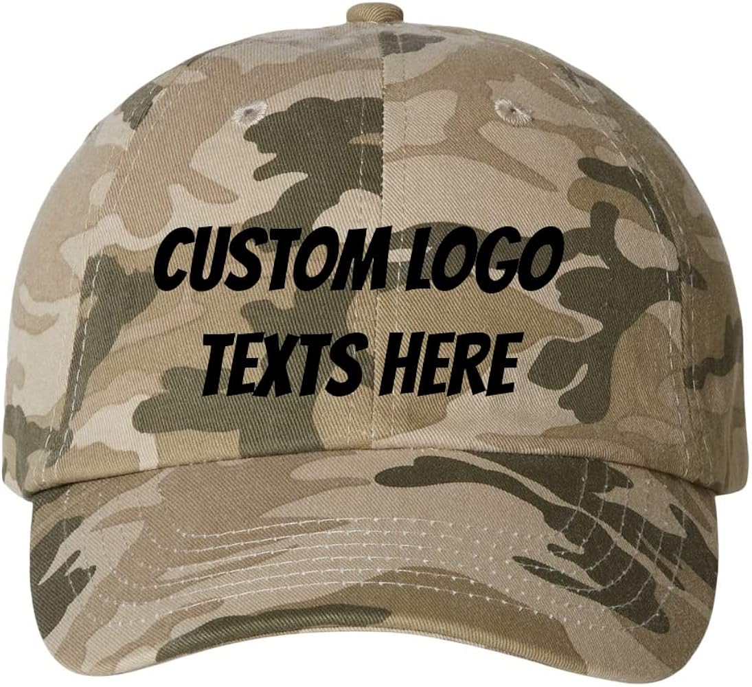 INK STITCH Unisex Vc300a Custom Stitching Logo Texts Monogrammed Cotton Baseball Caps