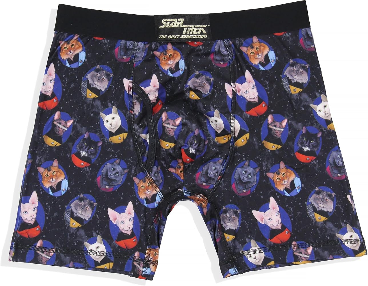 INTIMO Star Trek Men's The Next Generation Cat Characters Boxer Briefs Underwear Sleep Shorts