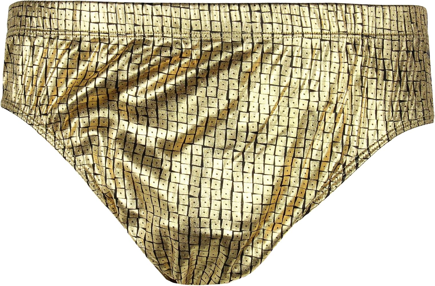 INTIMO Mens Gold Squares Print Bikini Brief Underwear