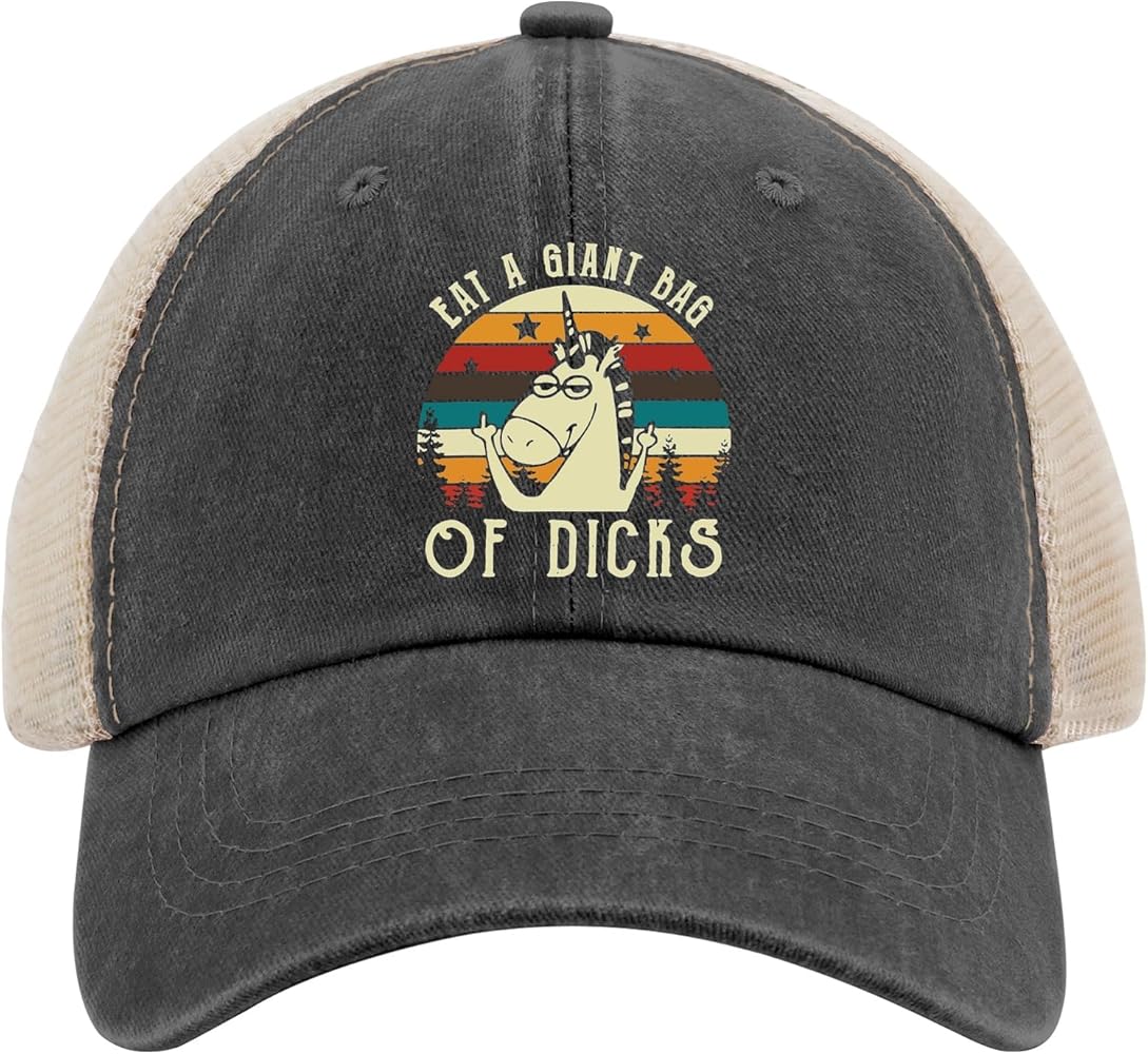 EAT A Giant Bag of Dicks Trucker hat Mens Black hat AllBlack Fishing hat Gifts for Daughter Running Cap