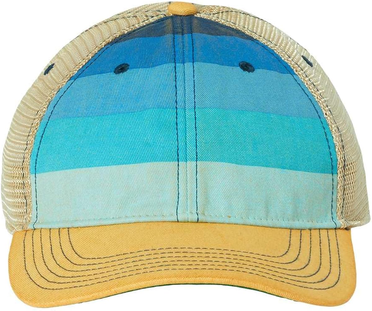 Legacy Old Favorite Trucker Cap, One Size, Blue Stripe-Khaki