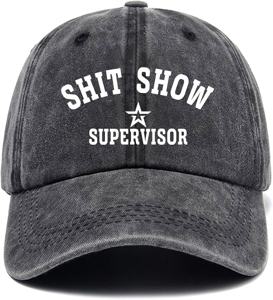 Sxxt Show Supervisor,Funny Baseball Cap,Funny Hats,Vintage Caps,Adjustable Cotton Baseball Cap for Men Women Black