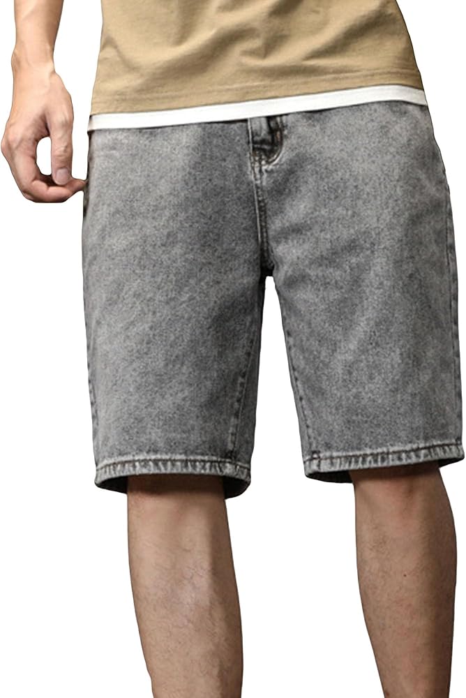 Men's Fashion Ripped Denim Shorts Distressed Slim Fit Summer Hot Short Pants Outdoor Washed Cargo Short Jeans