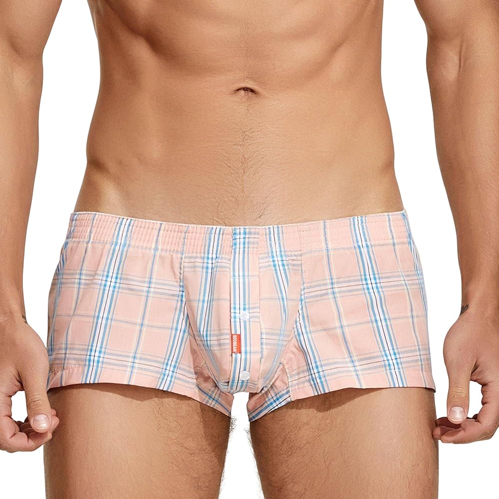 Cotton Woven Boxer Shorts with Button Fly – Classic Mens Underwear Boxers