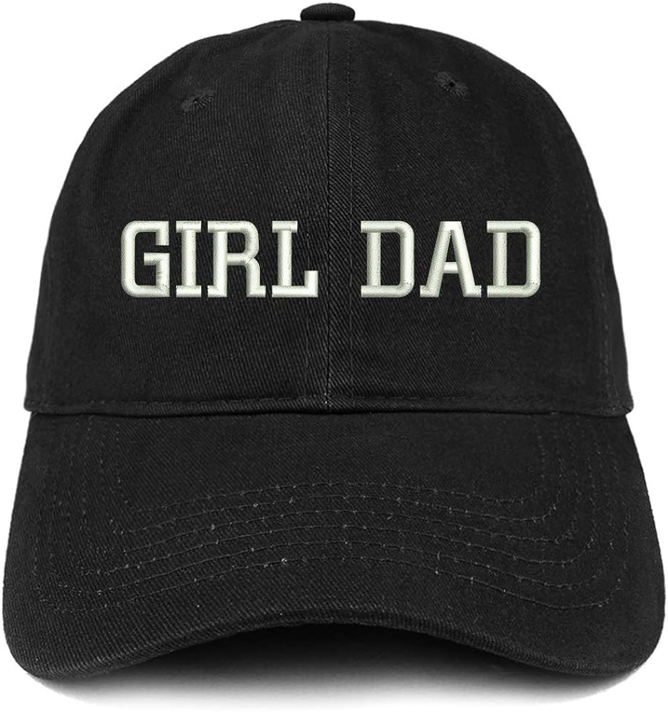 Trendy Apparel Shop GIRL DAD Embroidered Soft Crown 100% Brushed Cotton Cap