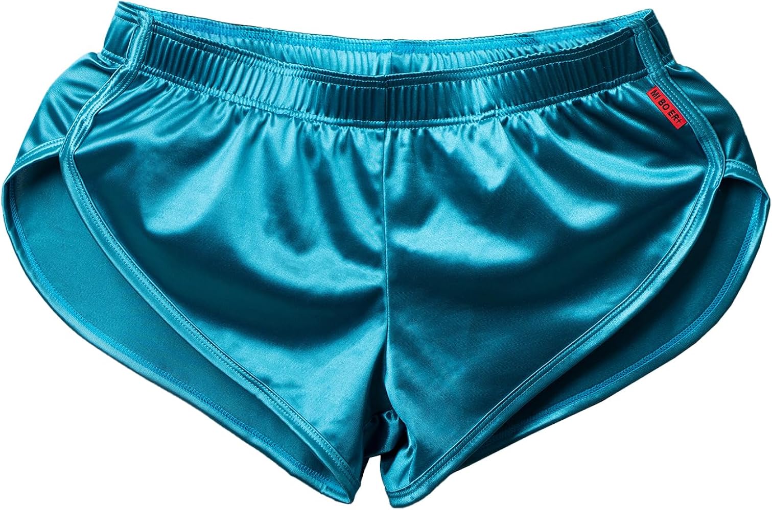 Mens Satin Boxer Briefs Silk Boxers with Pouch Lounge Shorts Split Side Pajama Bottoms Running Sweatshorts