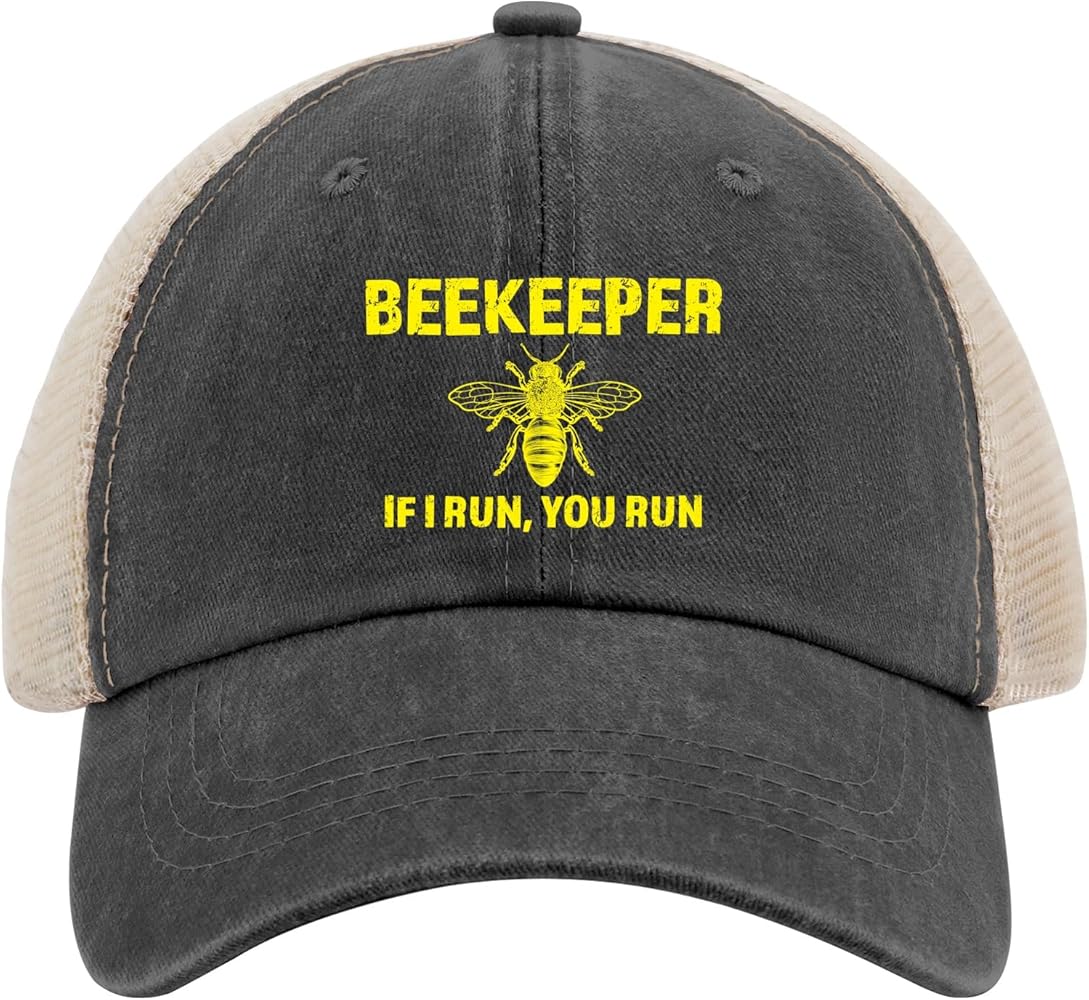 Beekeeper If I Run You Run Hats Women Cap AllBlack Mens Hats and Caps Gifts for Women Golf Hats