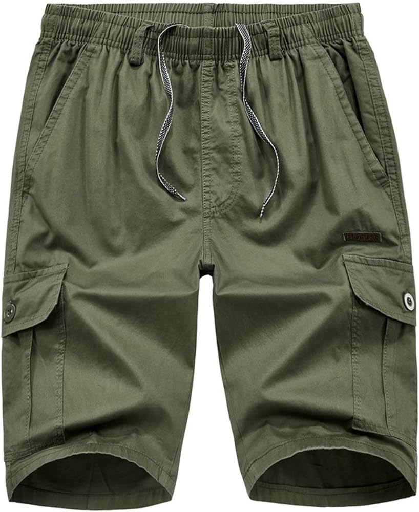 Men's Outdoor Work Shorts Drawstring Hiking Cargo Shorts with Pockets Fishing Casual Shorts Summer, XL-5XL