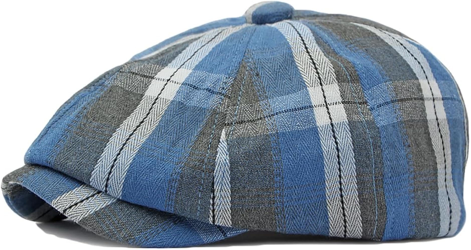 Mens Plaid Newsboy Cap Scally Cap Newsies Ivy Cabbie Golf Hat