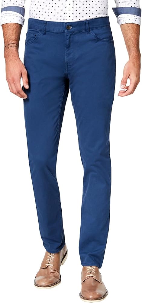 Michael Kors Mens Pants 38X32 Parker Slim Fit Chino Stretch Blue 38