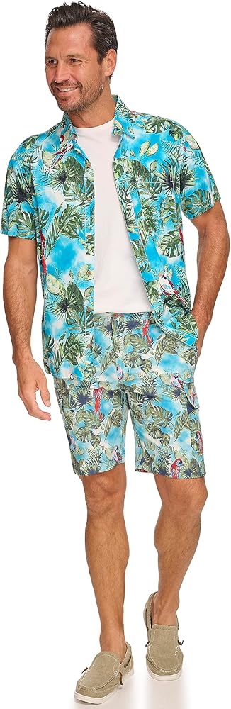 Margaritaville Men's Parrots and Palm Trees Amphib Cargo Short