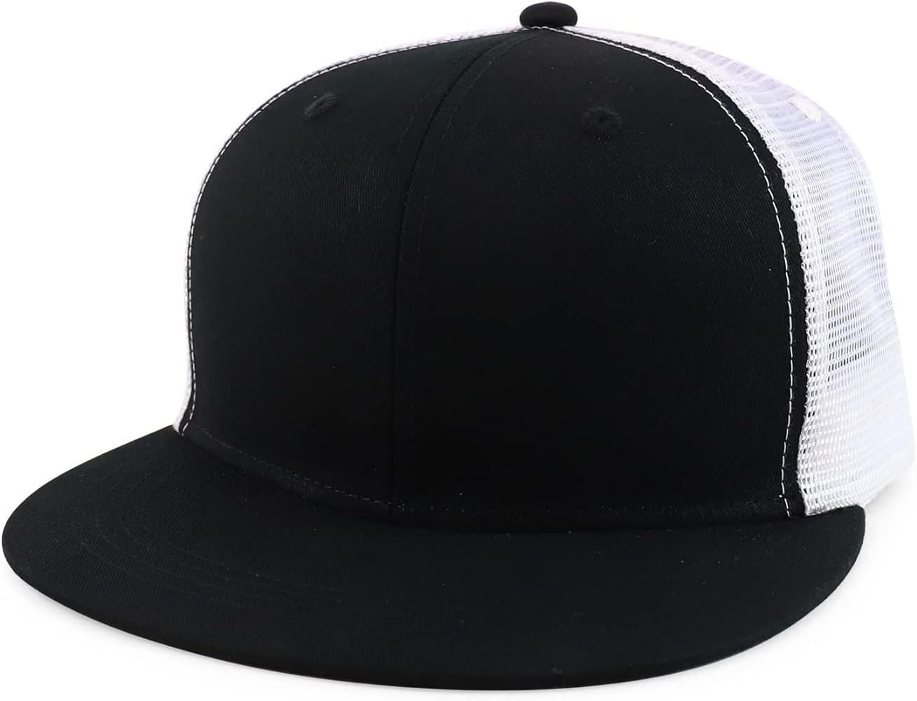 Oversize 2XL Blank Plain Structured Mesh Back Flatbill Snapback Cap