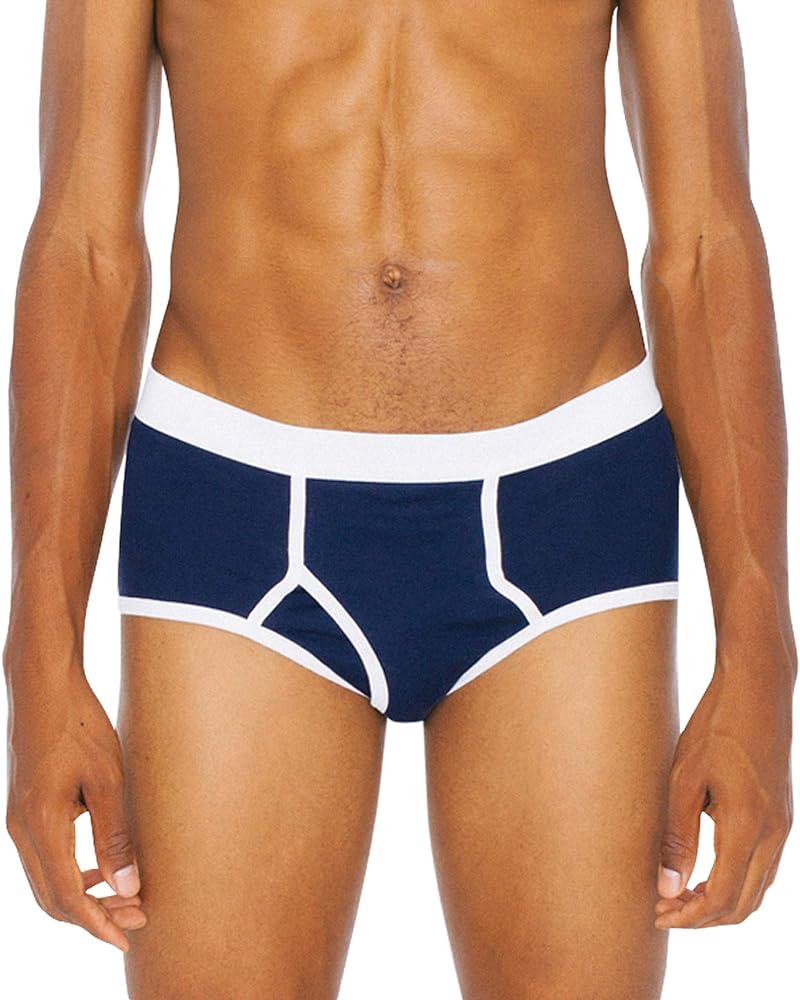 American Apparel Men's Baby Rib Brief, Navy, Small