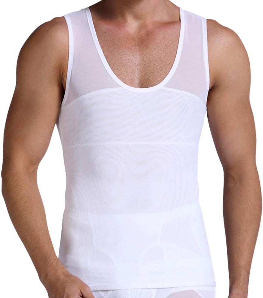 Mens Body Shaper Compression Tank Top Slimming Shapewear Abdomen Undershirt