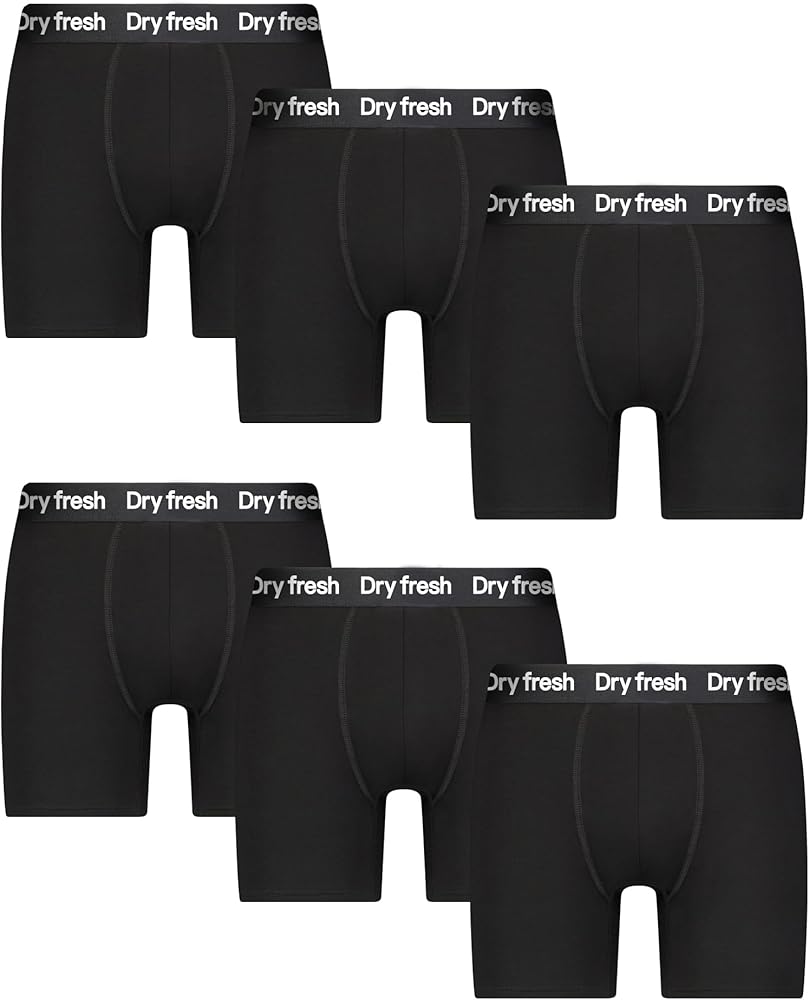 Mens Boxer Briefs Breathable Cotton Underwear for Men - 6 Pack - Cotton Stretch Mens Underwear