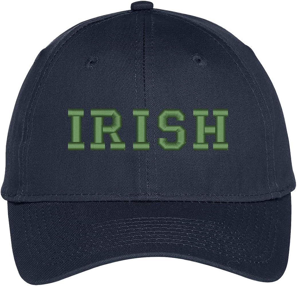 Trendy Apparel Shop Irish College Font Embroidered Baseball Cap