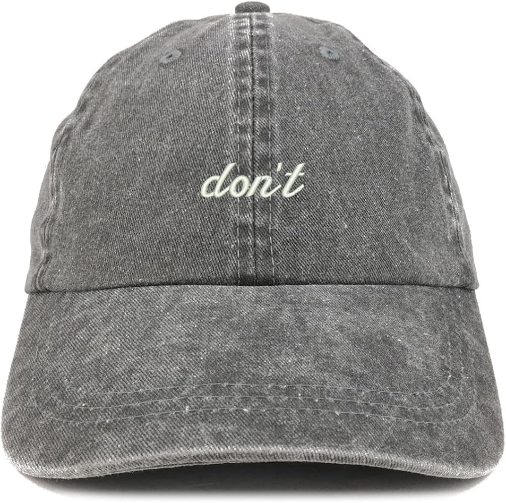 Trendy Apparel Shop Don't Embroidered Washed Cotton Adjustable Cap