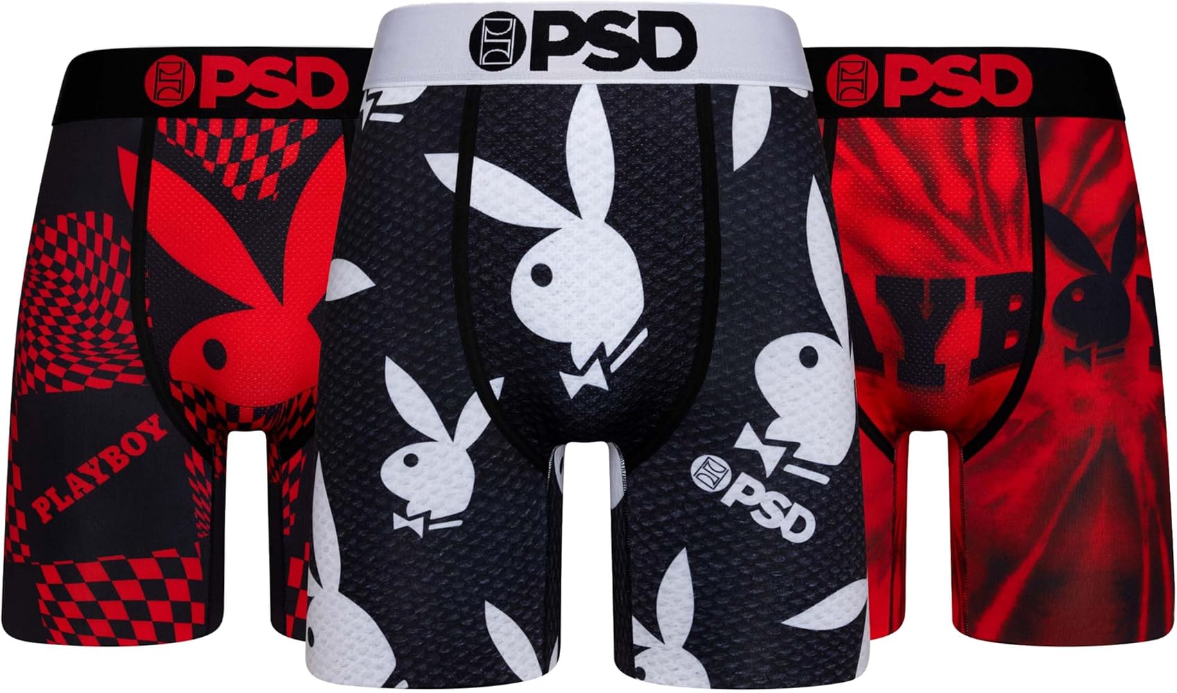 PSD Men's Playboy Boxer Briefs - Breathable and Supportive Men's Underwear with Moisture-Wicking Fabric