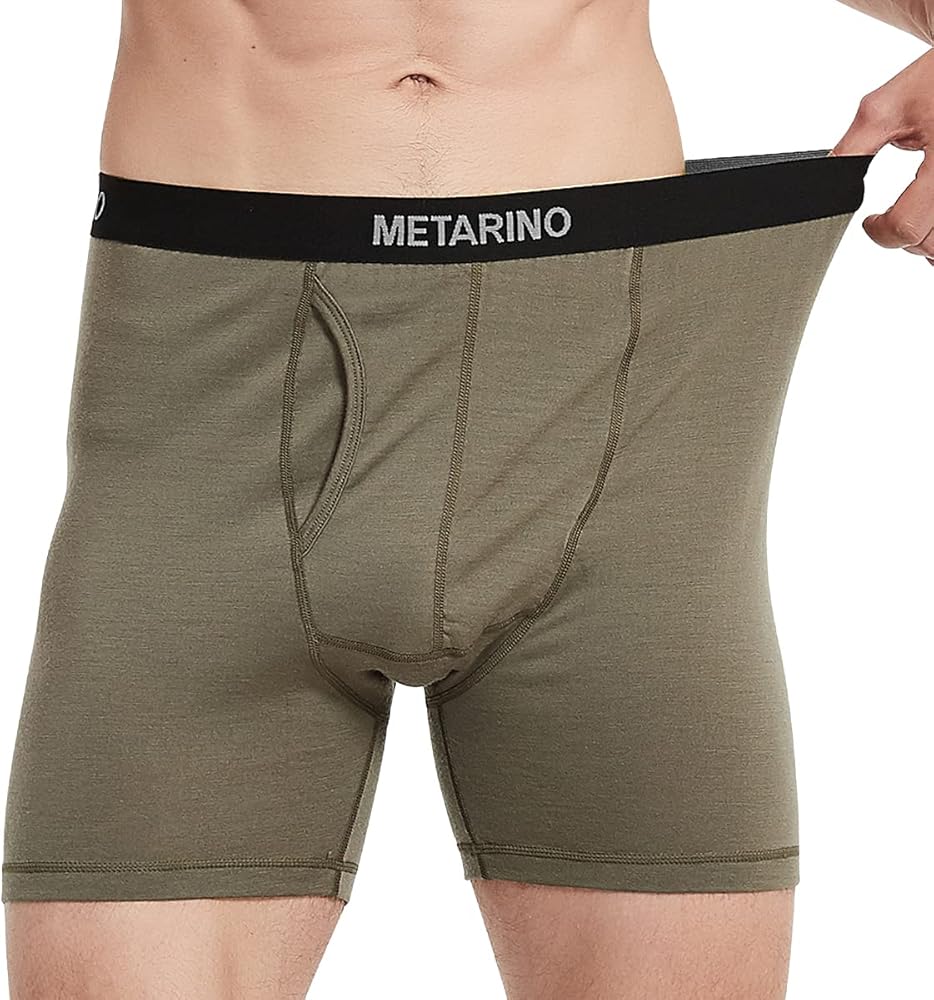 METARINO Merino Wool Mens Underwear Boxer Briefs Soft Comfy Breathable Moisture Wicking Sports Underpants