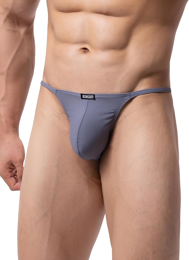 IKINGSKY Men's G-string Underwear Soft Y-Back Panties Breathable Bulge Thong Underpanties for Men