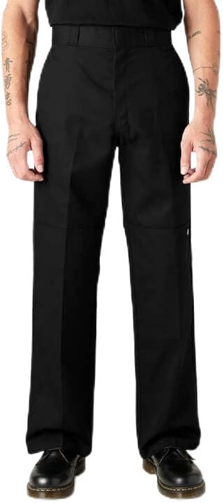 Dickies Men's Loose Fit Double Knee Work Pants, Black