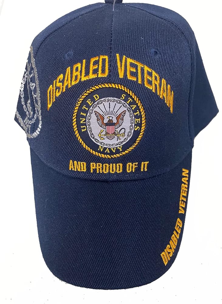 Disabled Navy Veteran Proud of IT Baseball Style Embroidered HAT USA dnv Cap