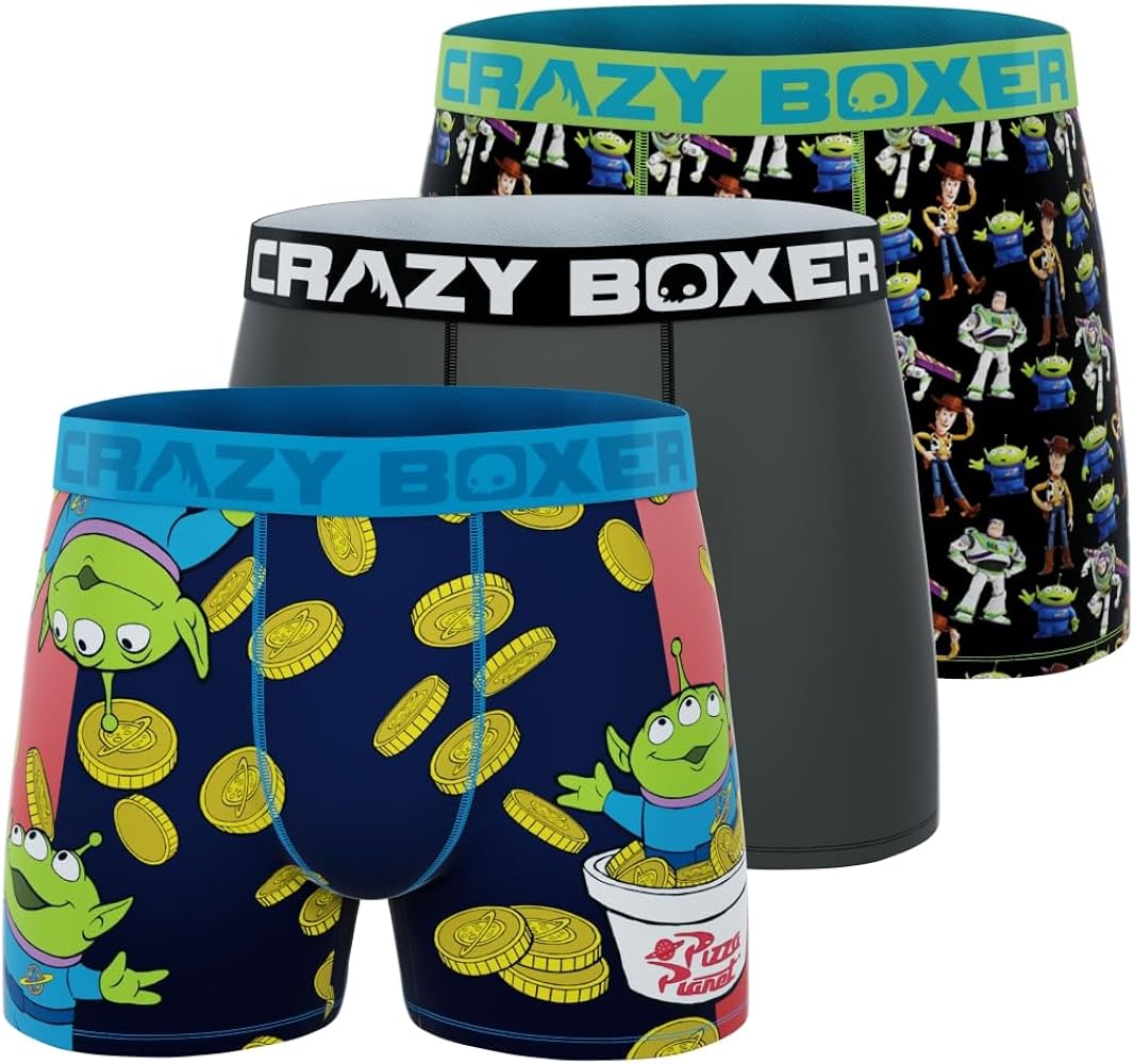 CRAZYBOXER Men's Underwear Toy Story Comfortable Freedom of movement Boxer Brief Resistant (3 PACK)