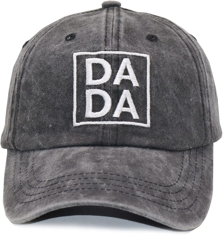 New Dad Gifts, Funny Dada Hats for Men, Vintage Washed Distressed Embroidered Daddy Baseball Cap