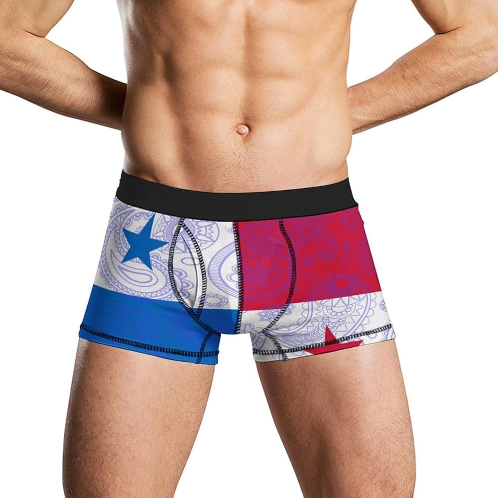 Panama Paisley Flag Men's Boxer Briefs Soft Lightweight Underwear Stretch Trunks