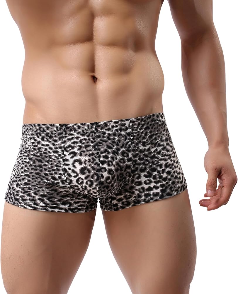 Men's Sexy Leopard Print Pouch Underwear Trunks Stylish Underpants