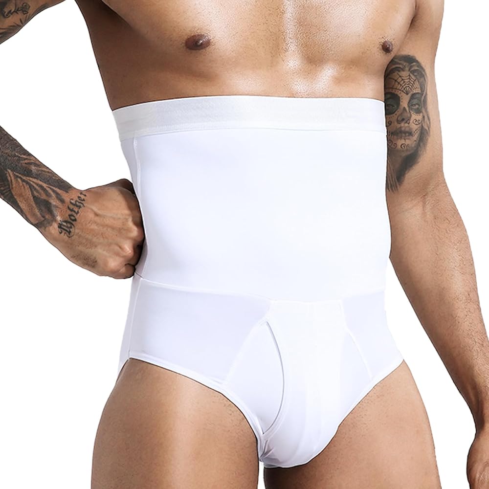 Men Tummy Control Shorts High Waist Underwear Slimming Shapewear Body Shaper Leg Boxer Briefs