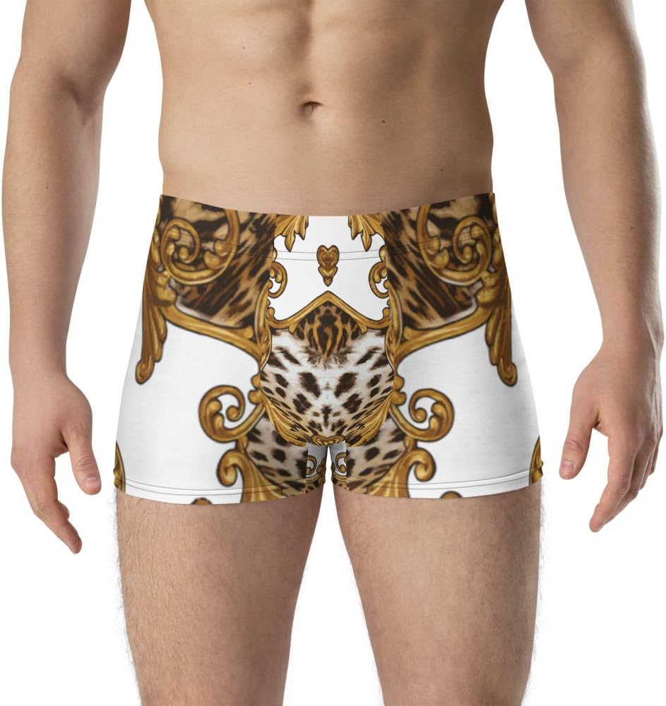 Boxer Briefs Underwear Men’s Cheetah Baroque Gold White