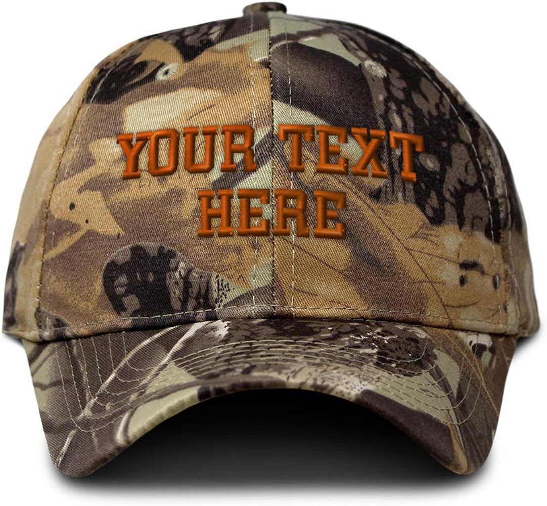 Camo Baseball Cap Custom Personalized Text Hunting Dad Hats for Men & Women