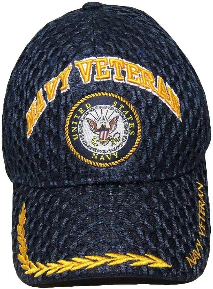 Trade Winds US Navy Veteran Blue Ball Cap Baseball Cap (Licensed) Mesh Textured CAP592A Hat