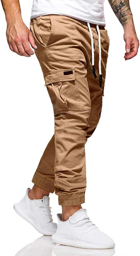 Uni Clau Mens Fashion Cargo Pants Athletic Joggers Pants Chino Trousers Sweatpants