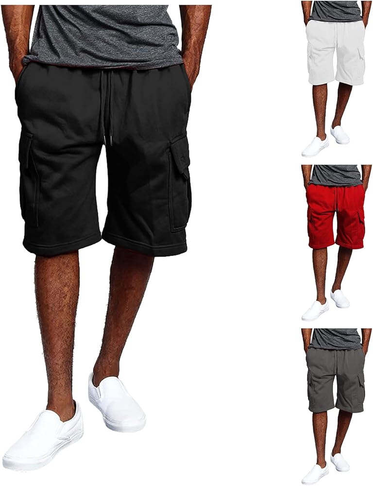 Mens Cargo Shorts Relaxed Fit Casual Vintage Printed Shorts Outdoor Hiking Pants with Pockets Summer Sport Bottoms