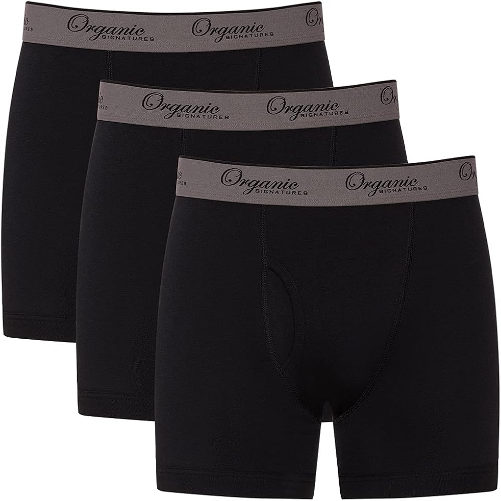 3-pack Soft Comfortable Mens 100% Organic Cotton Boxer Briefs