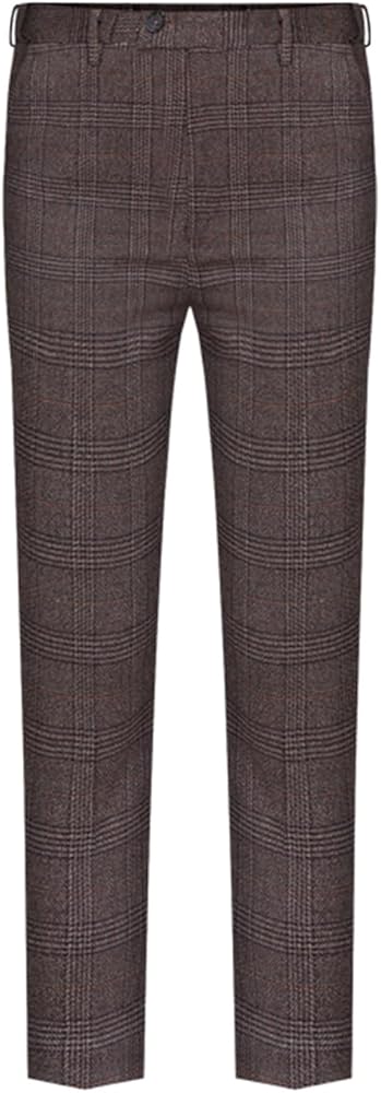 Men's Houndstooth Suit Trousers Party Prom Business Casual Pants