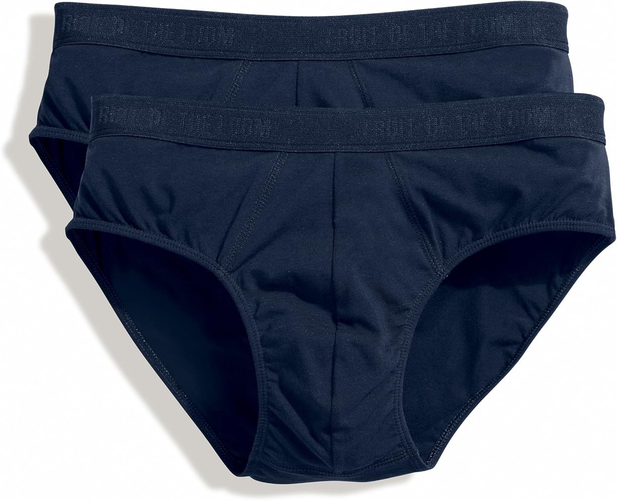 Fruit of the Loom Mens Classic Sport Briefs (Pack of 2) (L) (Deep Navy)