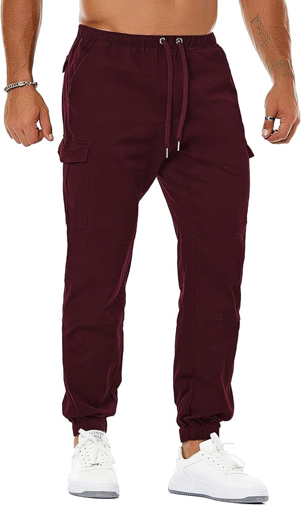 NITAGUT Men's Casual Cargo Pants Joggers Sports Pants Trousers Long Pants with Pockets