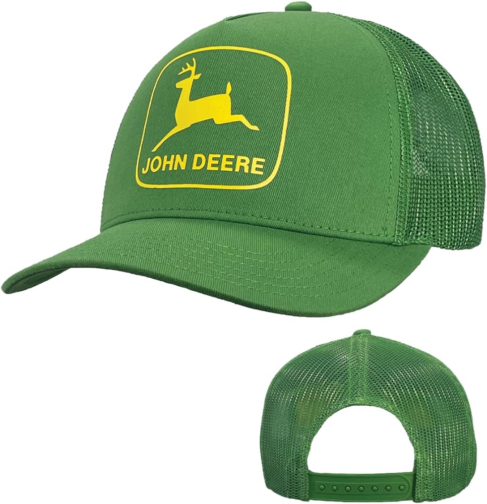 John Deere Green Men's Vintage Trademark Trucker Hat, One Size