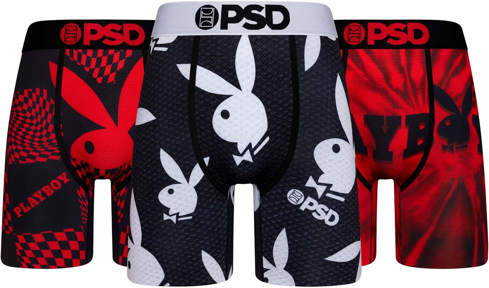 PSD Men's Playboy Boxer Briefs - Breathable and Supportive Men's Underwear with Moisture-Wicking Fabric